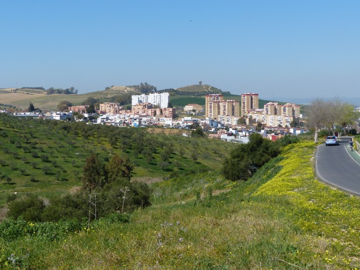 Looking down on Seville on the ride in