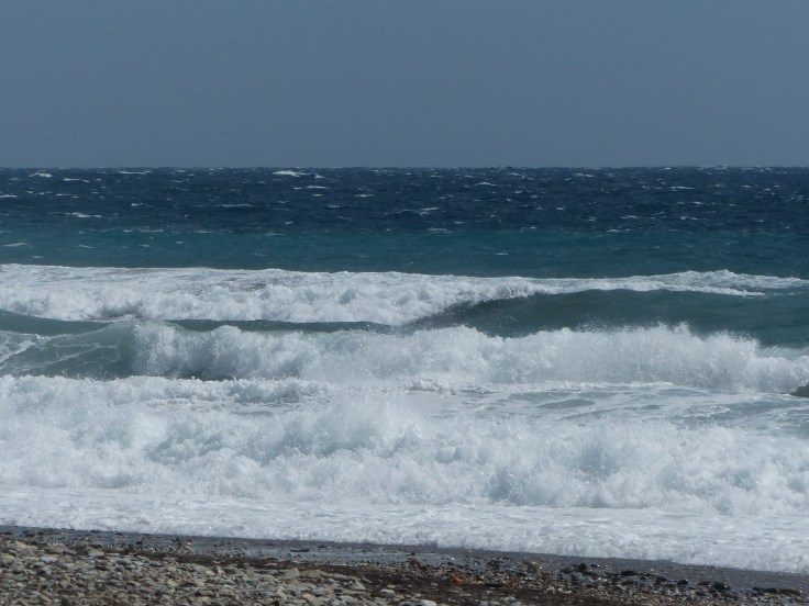 The surf was crashing in the gale