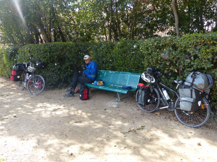 Our lunch spot in the little nook in the hedge