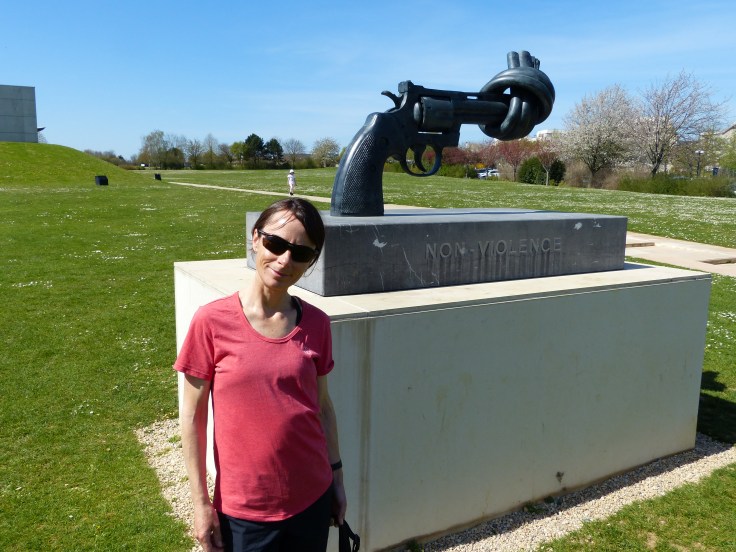 We also saw this sculpture outside the UN building in New York