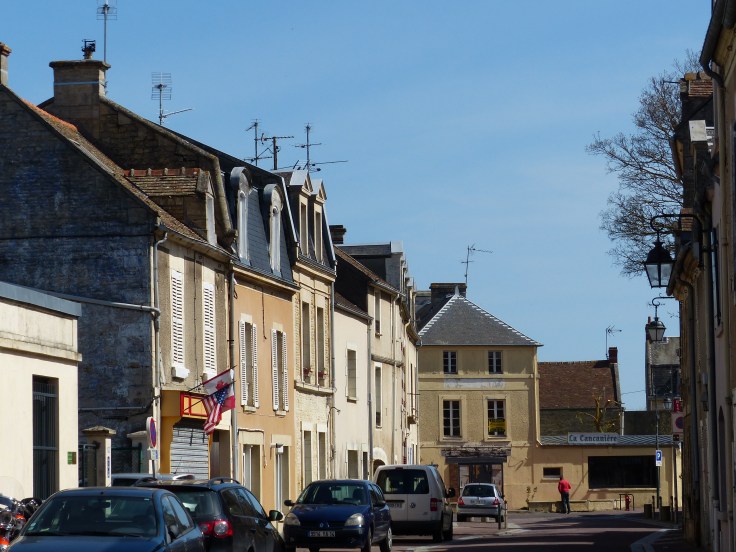 Houses still flying the American and Canadian flags
