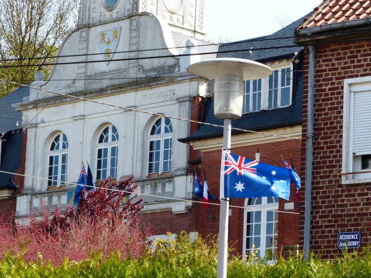 Lots of Australian flags were flying from the light posts