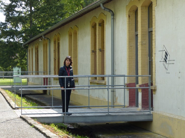 Outside the buildings at the camp