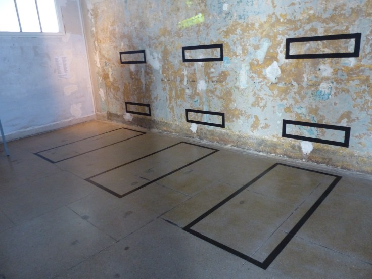 This room showed how the bunks were stacked to crowd people in