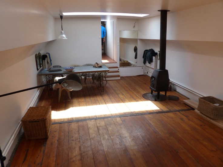 The beautiful space on the houseboat