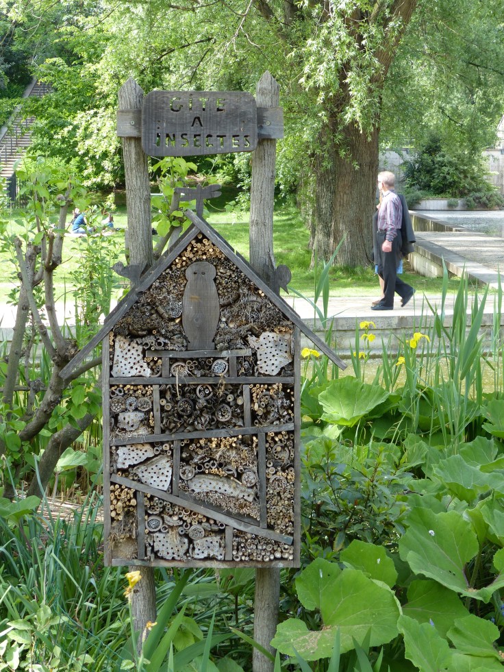 The insects have their own home to go to after a long day of buzzing and pollinating.
