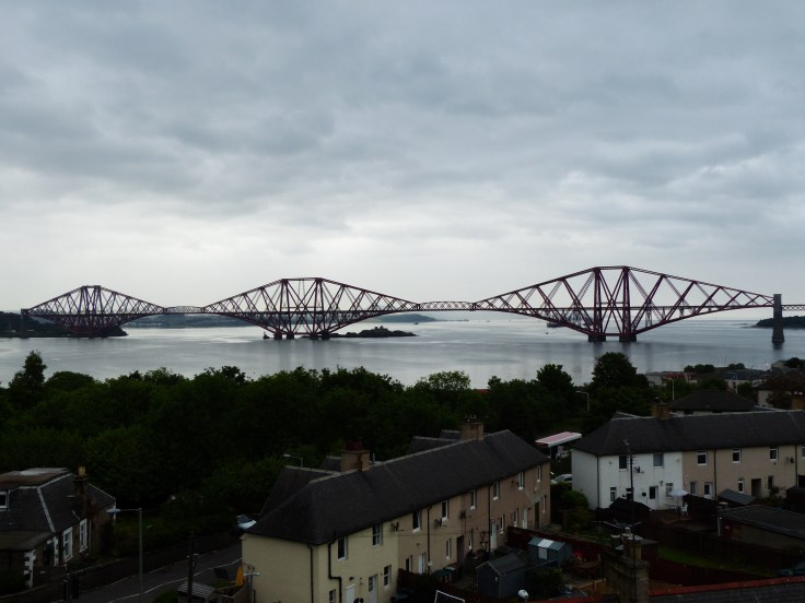 Looking across to the Forth Bridge - a cantilevered railway bridge