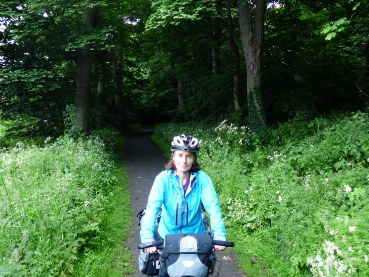 We rode along some beautiful wooded trails