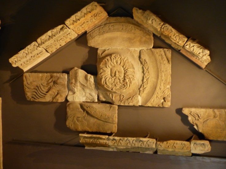 Remains from the front of the original temple