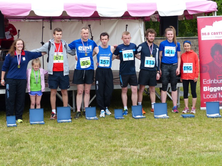 There's me on the end only a head taller than the little tacker who won the women's 5km. She ran all the way holding her dad's hand and she was amazing!