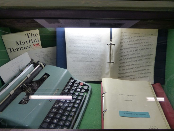 His original manuscript and the trusty old typewriter
