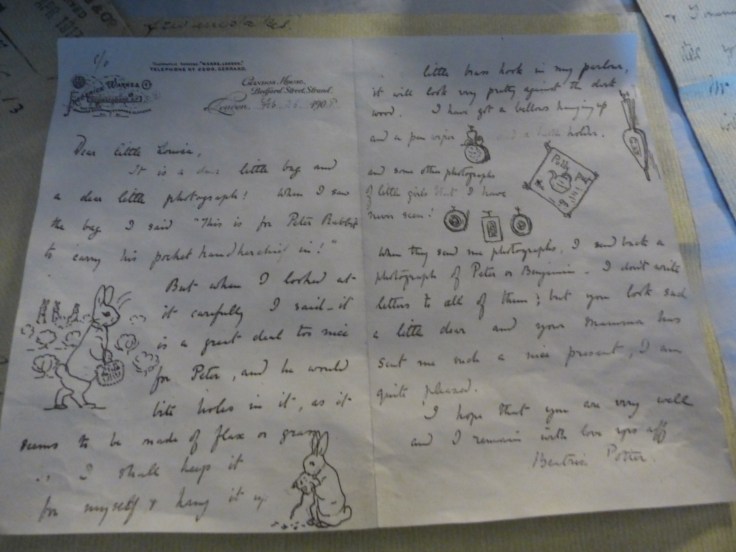 One of the letters included Peter Rabbit