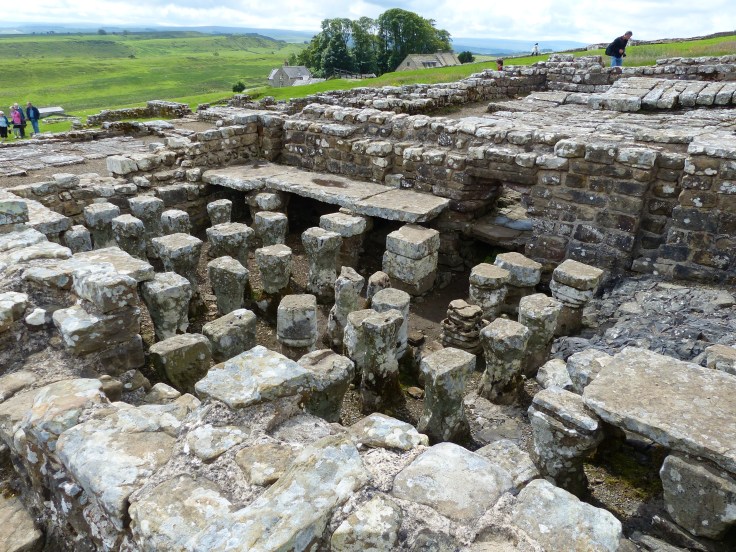 Part of a bathroom or spa. The stone columns were a clever design that sat underneath the floor and circulated warm air.