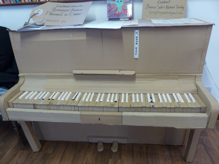 I loved the cardboard piano in the tearoom 