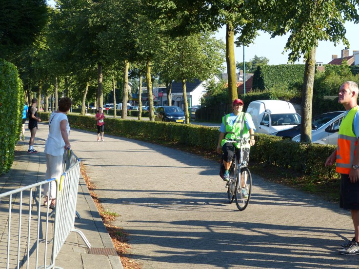 Here I come towards the finish with my nice chaperone who I didn't know was chaperoning me! 