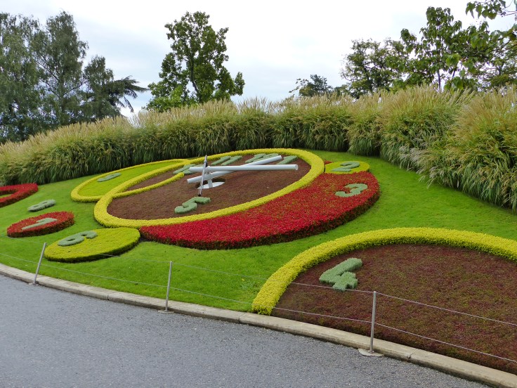 The most photographed thing in Geneva. The Flower Clock is a tribute to Swiss watchmakers. The footpath had to be widened to accommodate all the tourists taking photos of it, after one man backed up to take a photo and fell into the street!