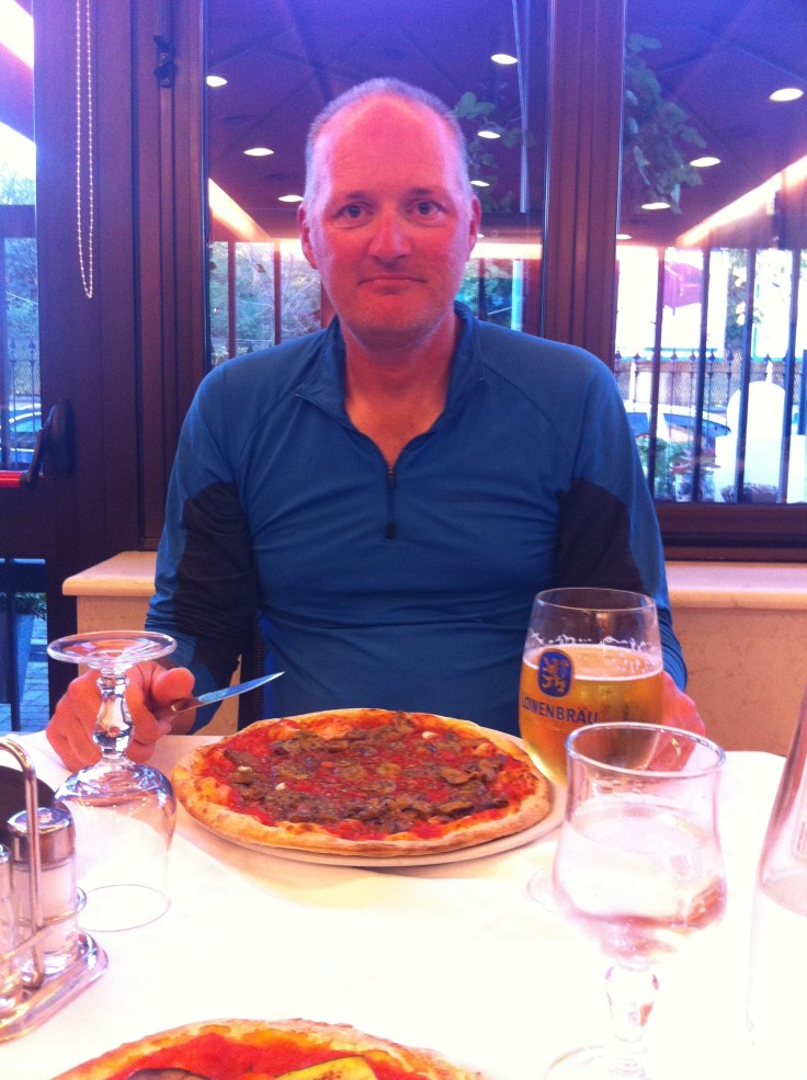 Apparently the beer makes the pizza taste even better! 