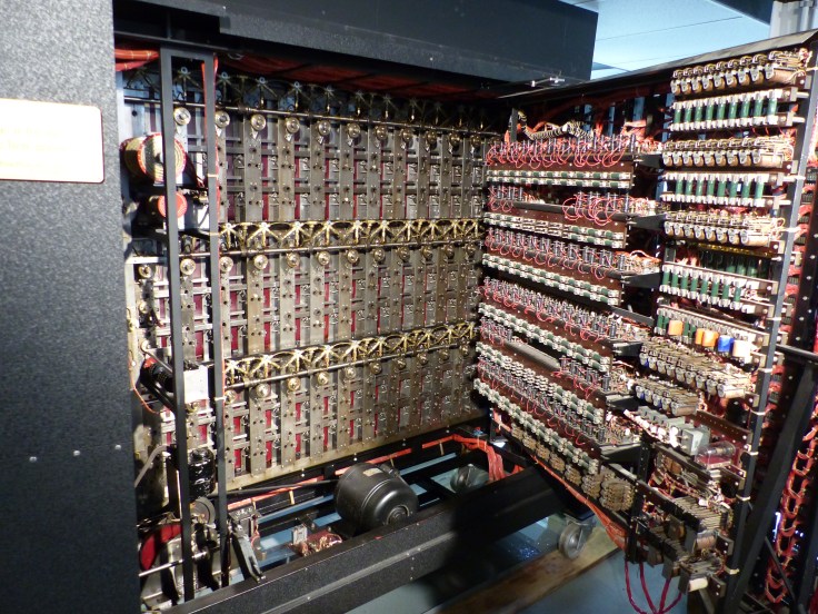 The inner working of the Bombe machine. That was inside someone's head!
