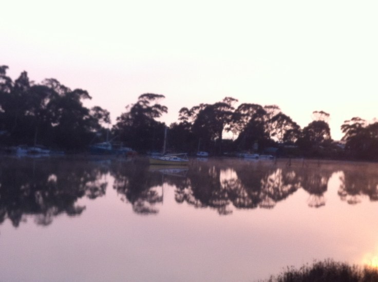 An early morning ride across the rivulet, a.k.a. "Muddy Creek". Shame the antique smart phone didn't do too well on the photography